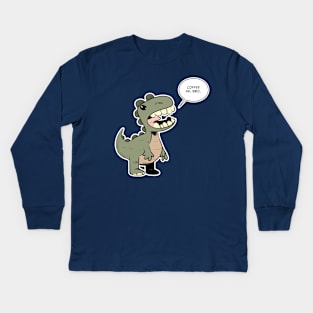 Coffee Me Dino! Kids Long Sleeve T-Shirt